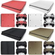 Виниловая наклейка PS4 Slim на консоль + 2 геймпада